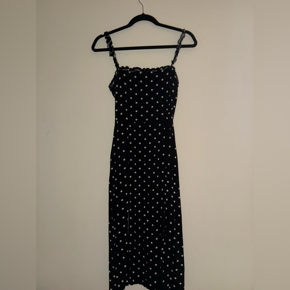 Francesca's Collections Black and White Polka Dot Blouse